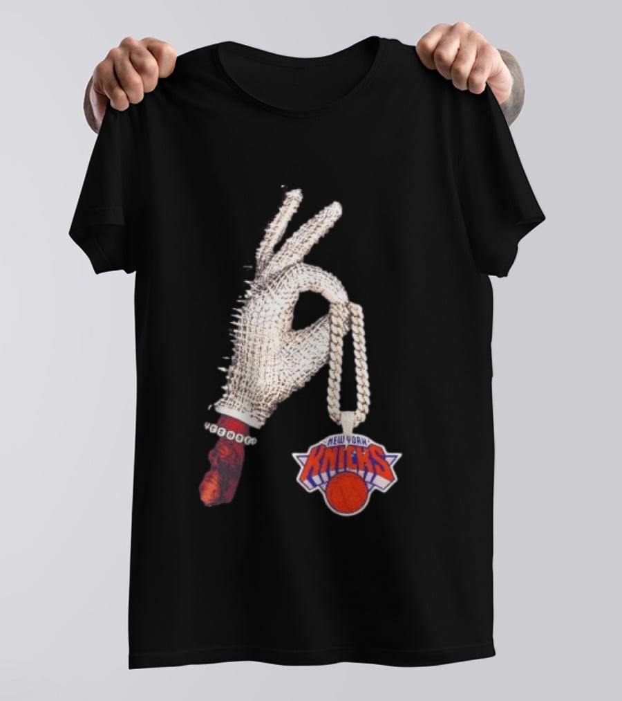 Jalen Brunson New York Knicks Diamond Chain Glove Drake Iceman NBA Basketball T-Shirt