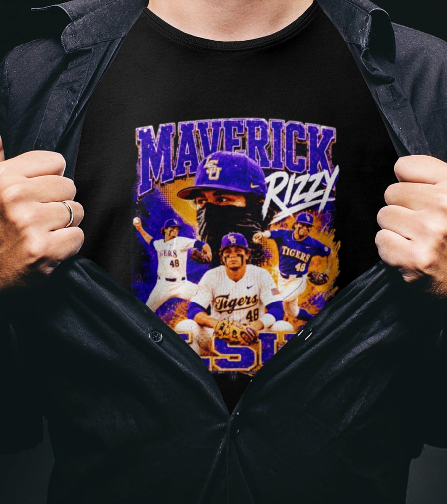 LSU Tigers Maverick Rizy Baseball Player Number 48 T-Shirt