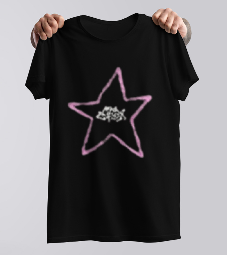 Max Styler Star Pink Outline Text In Center T-Shirt