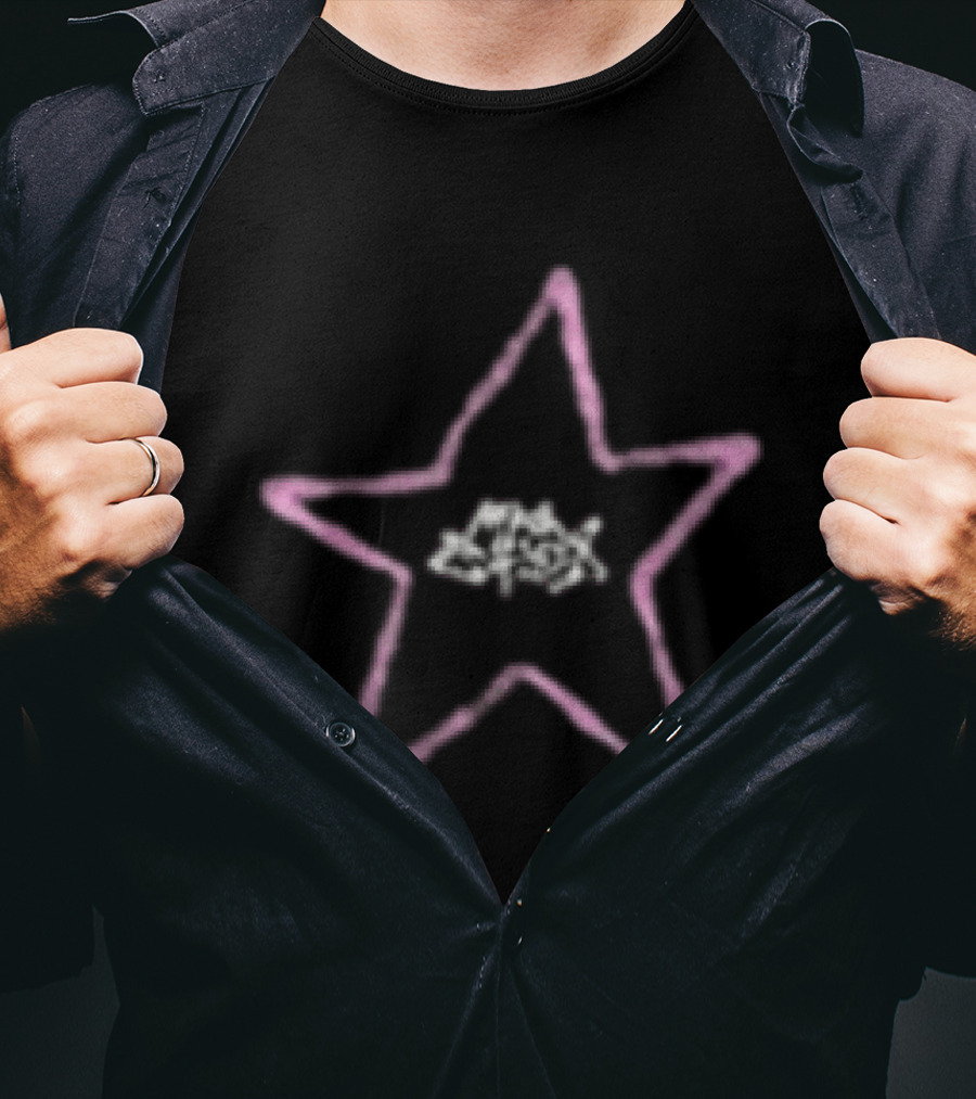 Max Styler Star Pink Outline Text In Center T-Shirt