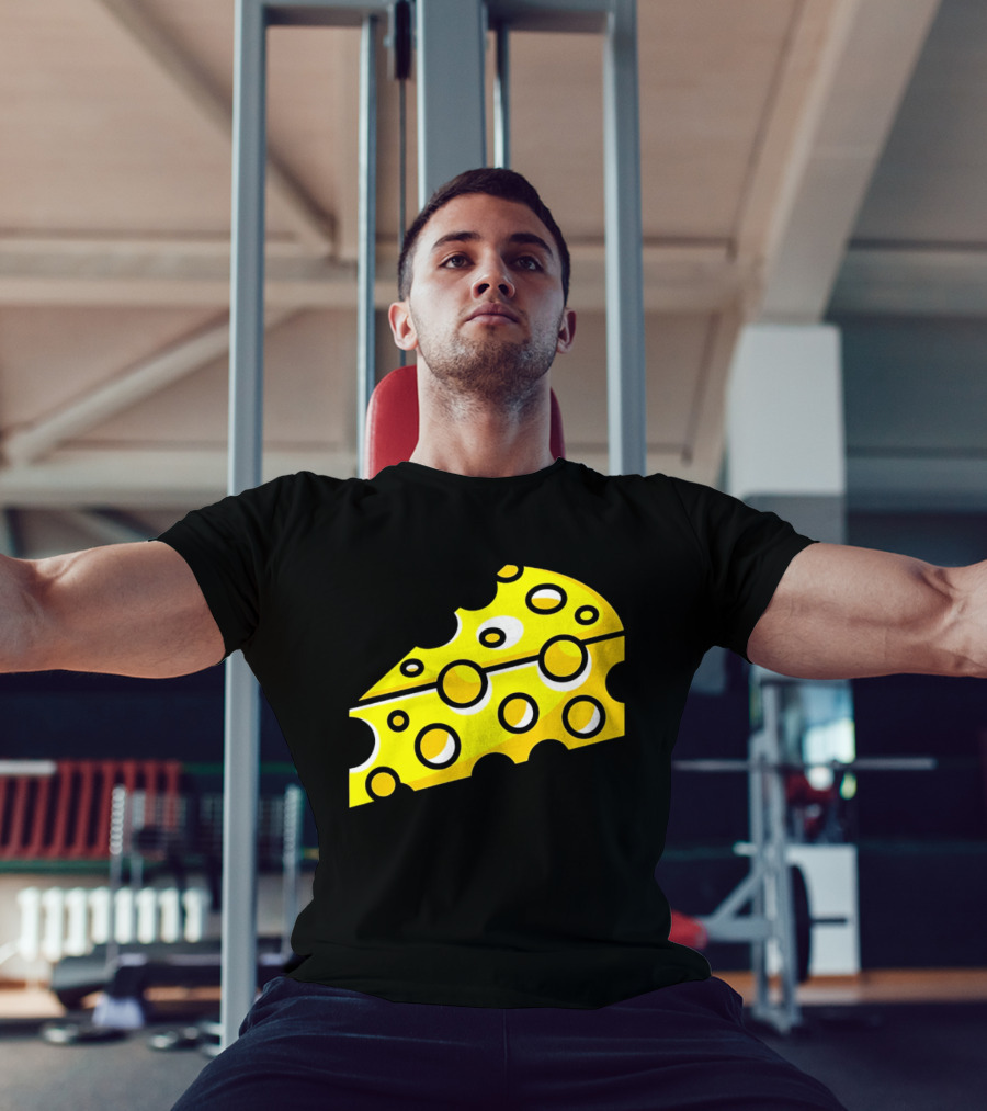 Swiss Cheese Hole Yellow Food Slice Dairy Snack Culinary T-Shirt