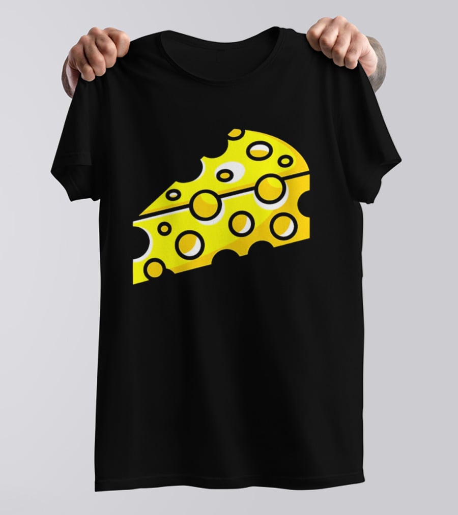 Swiss Cheese Hole Yellow Food Slice Dairy Snack Culinary T-Shirt