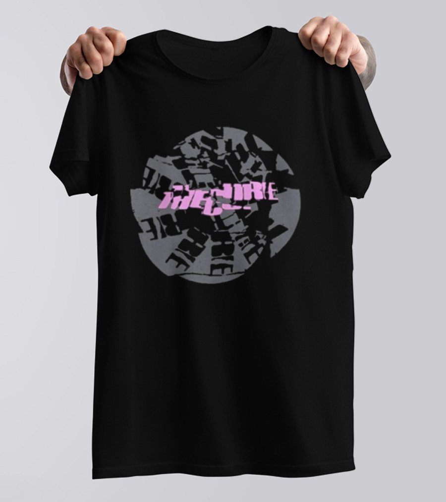 The Cure Festival Summer Dateback World Map Pink T-Shirt