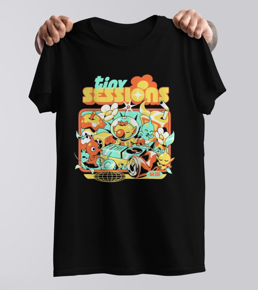Tiny Sessions Robot DJ And Dancing Creatures T-Shirt
