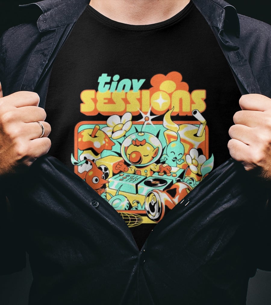 Tiny Sessions Robot DJ And Dancing Creatures T-Shirt
