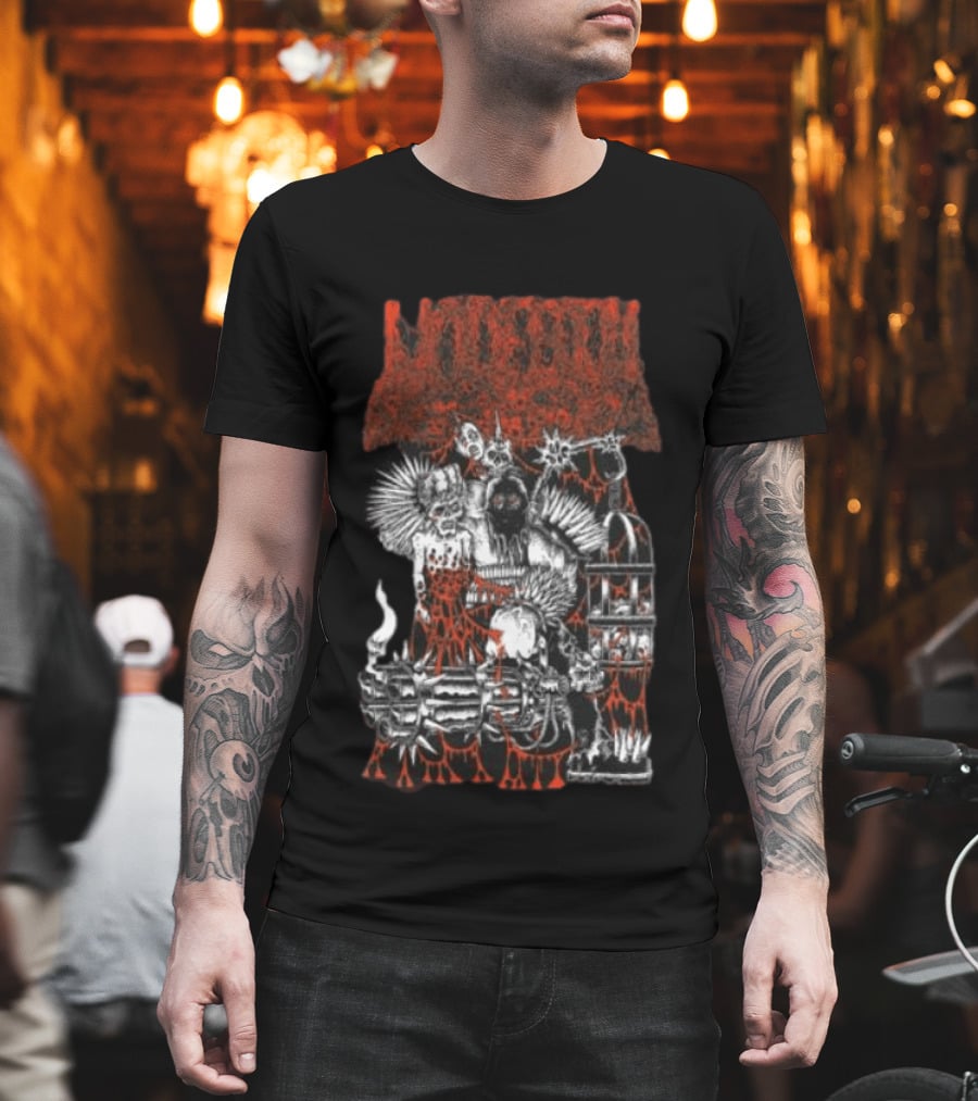 Undeath Metal Shop Grim Zombie Horror Red Black T-Shirt