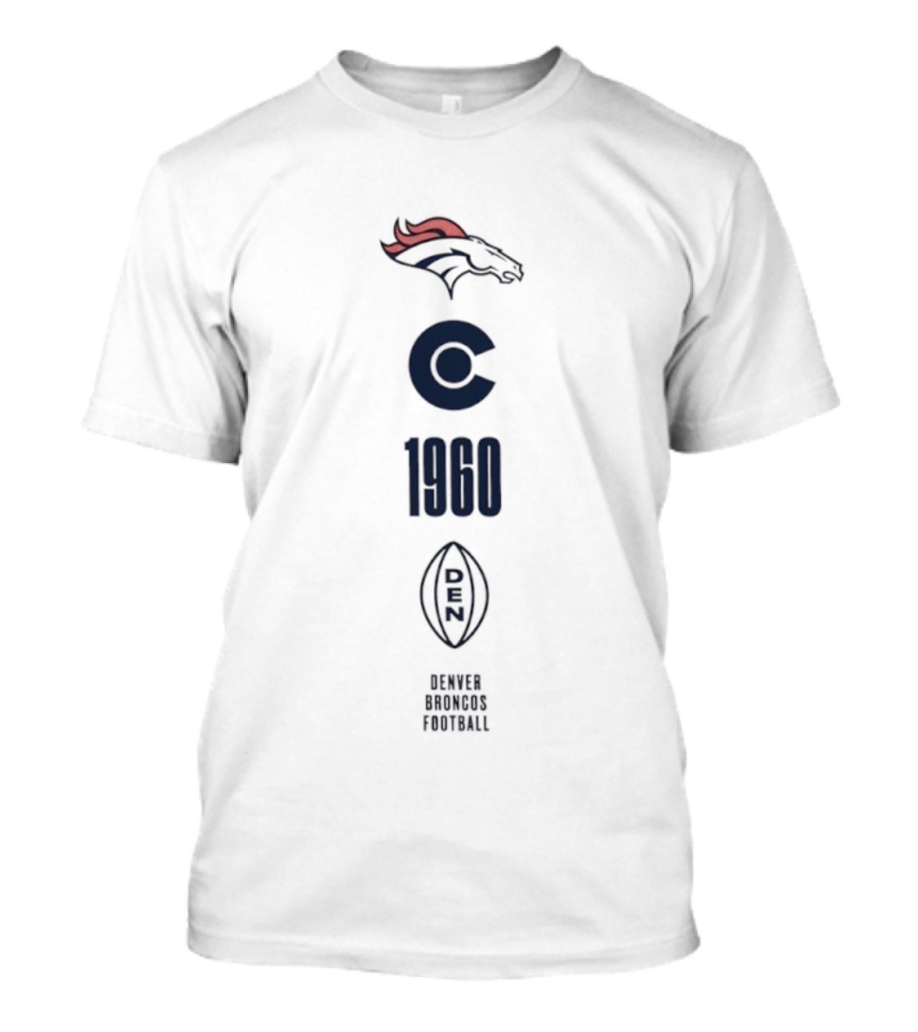 Denver Broncos 1960 Retro Football Heritage 11x AFC Champions T-Shirt