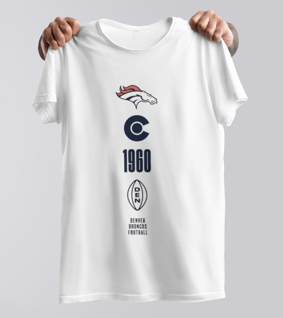 Denver Broncos 1960 Retro Football Heritage 11x AFC Champions T-Shirt