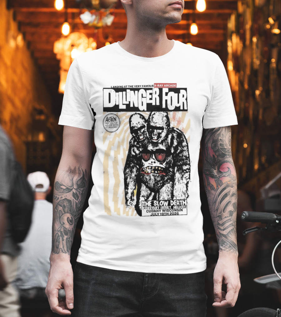 Dillinger Four X Ray Arcade The Slow Death 07 19 2026 Cudahy WI T-Shirt