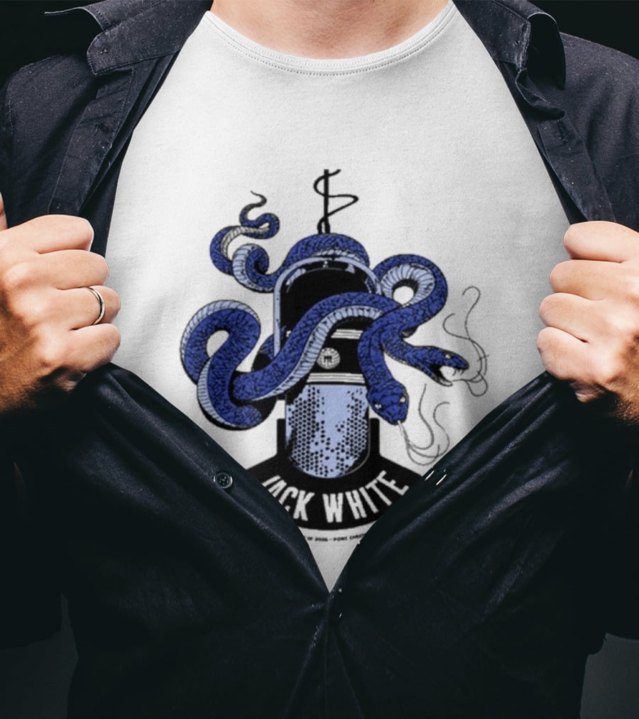 Jack White Chester New York 2026 Event Snake Wrapped Microphone T-Shirt