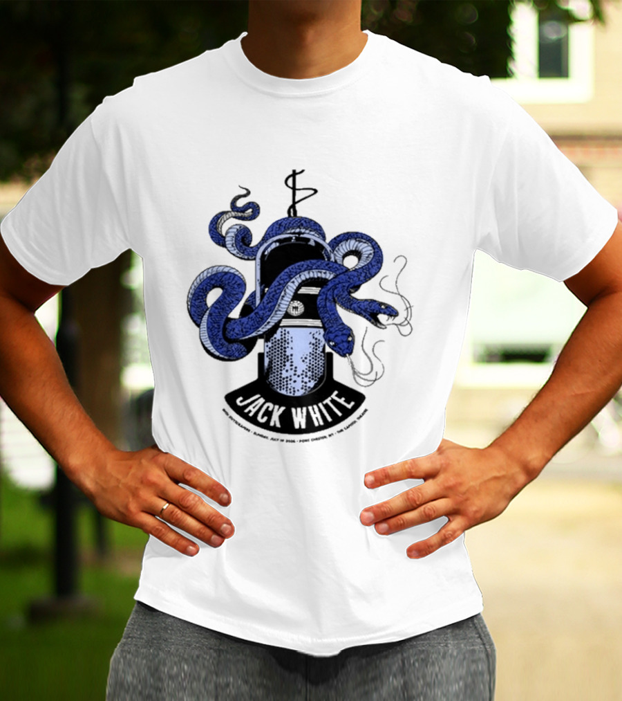 Jack White Chester New York 2026 Event Snake Wrapped Microphone T-Shirt