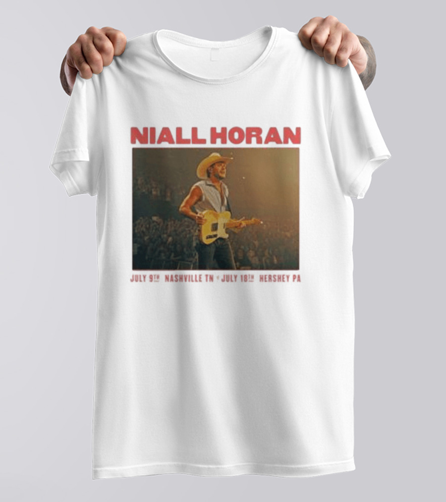 Niall Horan Live Performance Cowboy Hat Guitar Dallas Texas Event T-Shirt