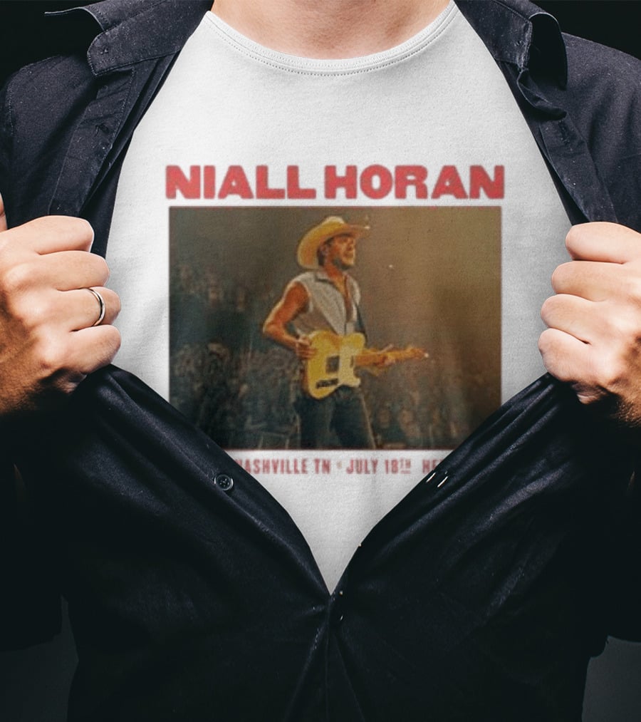 Niall Horan Live Performance Cowboy Hat Guitar Dallas Texas Event T-Shirt