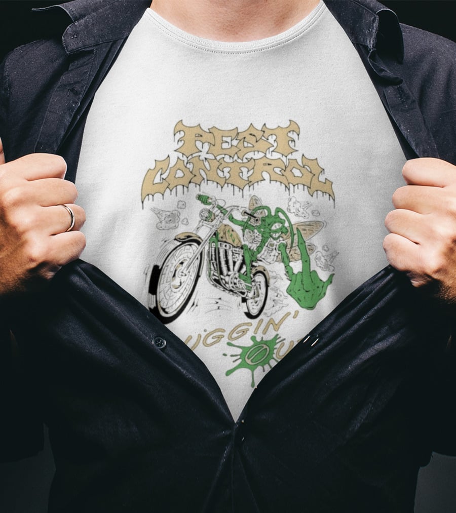 Pest Control Buggin' Out Insect Motorcycle Rider T-Shirt