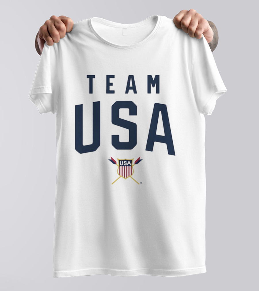 Team USA Summer Games Rowing American Shield With Crossed Oars T-Shirt