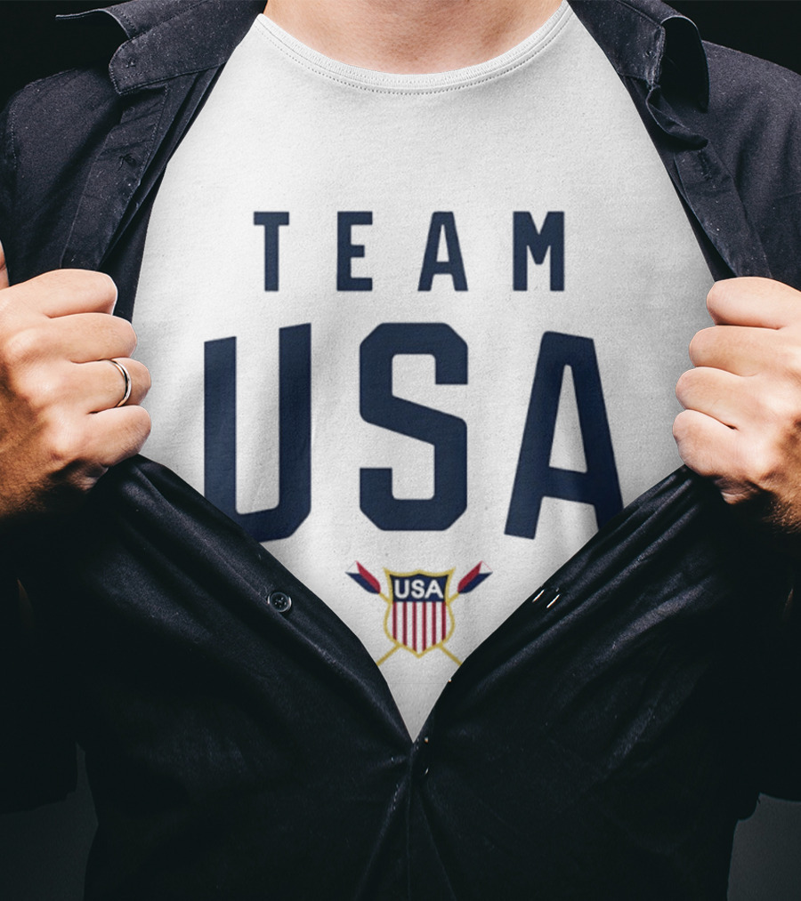 Team USA Summer Games Rowing American Shield With Crossed Oars T-Shirt
