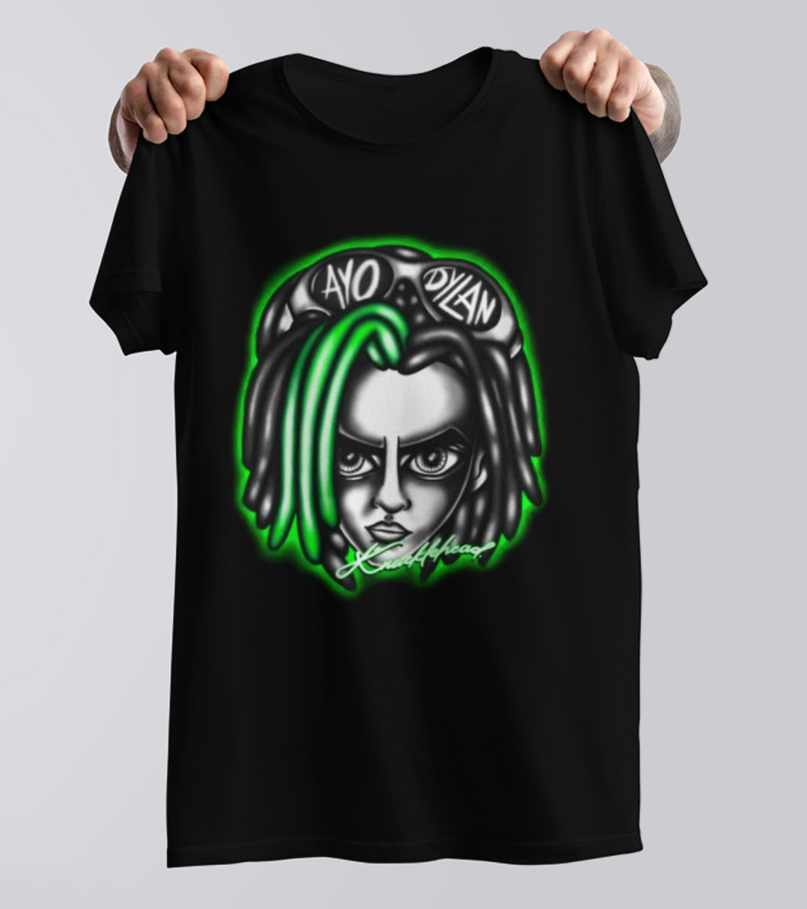 Ayo Dylan Head Ayodylan Knottyhead Green Glow T-Shirt