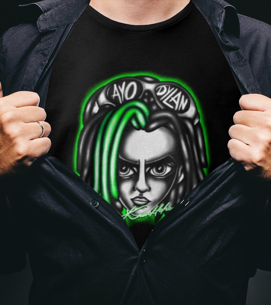 Ayo Dylan Head Ayodylan Knottyhead Green Glow T-Shirt