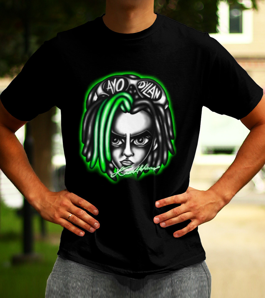Ayo Dylan Head Ayodylan Knottyhead Green Glow T-Shirt