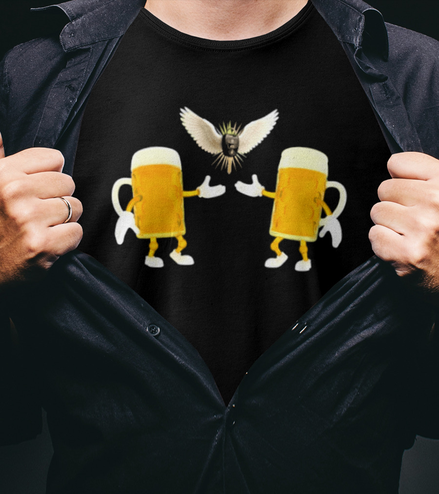 Beers And Car Keys Angel Meme With Winged Creature And Beer S T-Shirt
