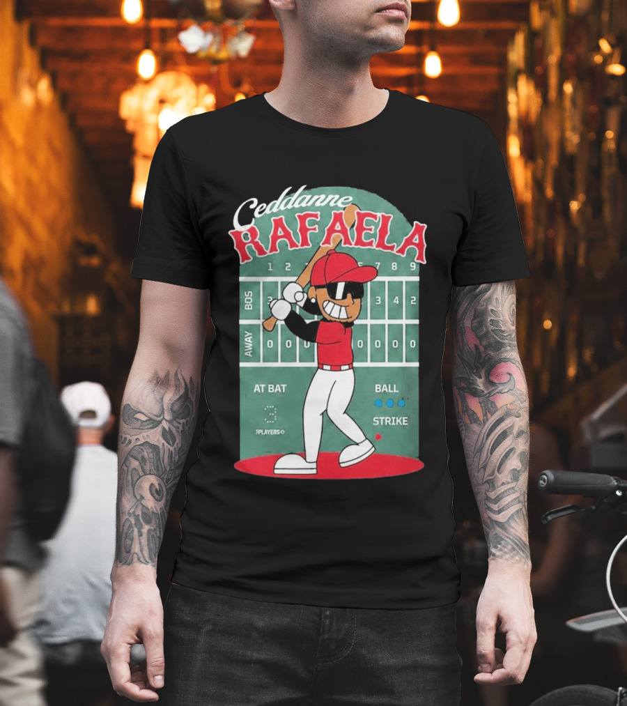Ceddanne Rafaela Baseball Cartoon Scoreboard T-Shirt