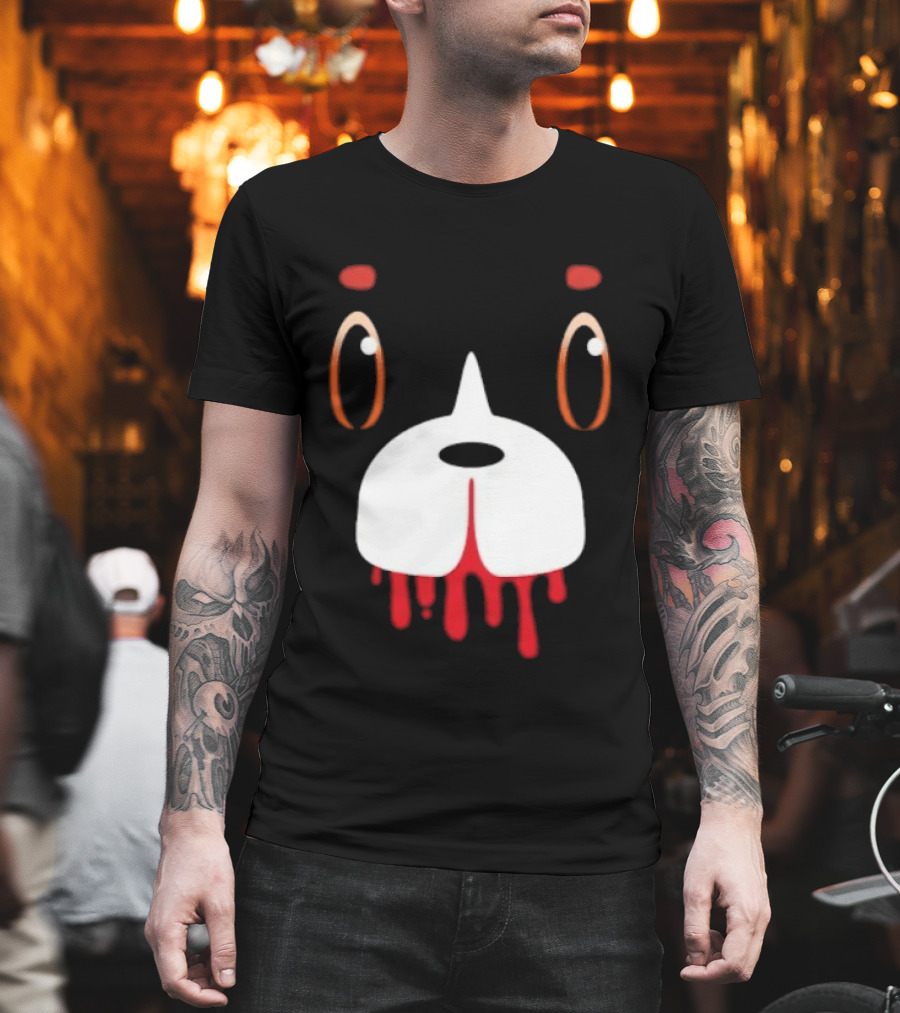 Final Space Mooncake Face Cartoon Character Dripping Red T-Shirt