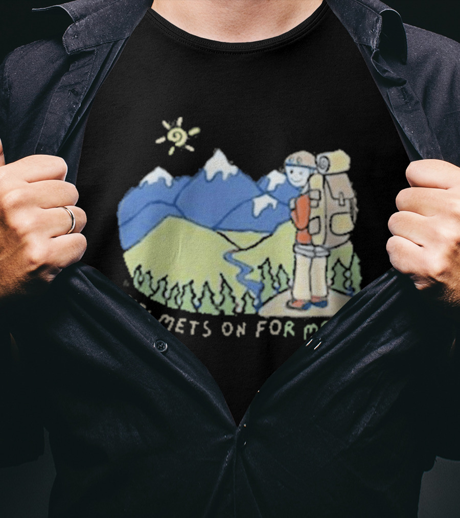 Helmets On For Mom Mountains And Hiking Scene T-Shirt