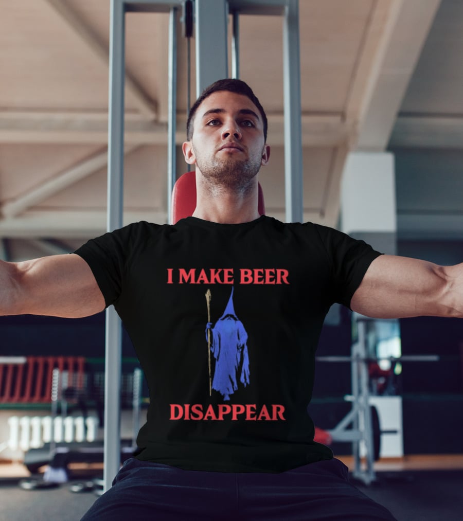 I Make Beer Disappear Wizard Drinking Costume Magic Staff T-Shirt