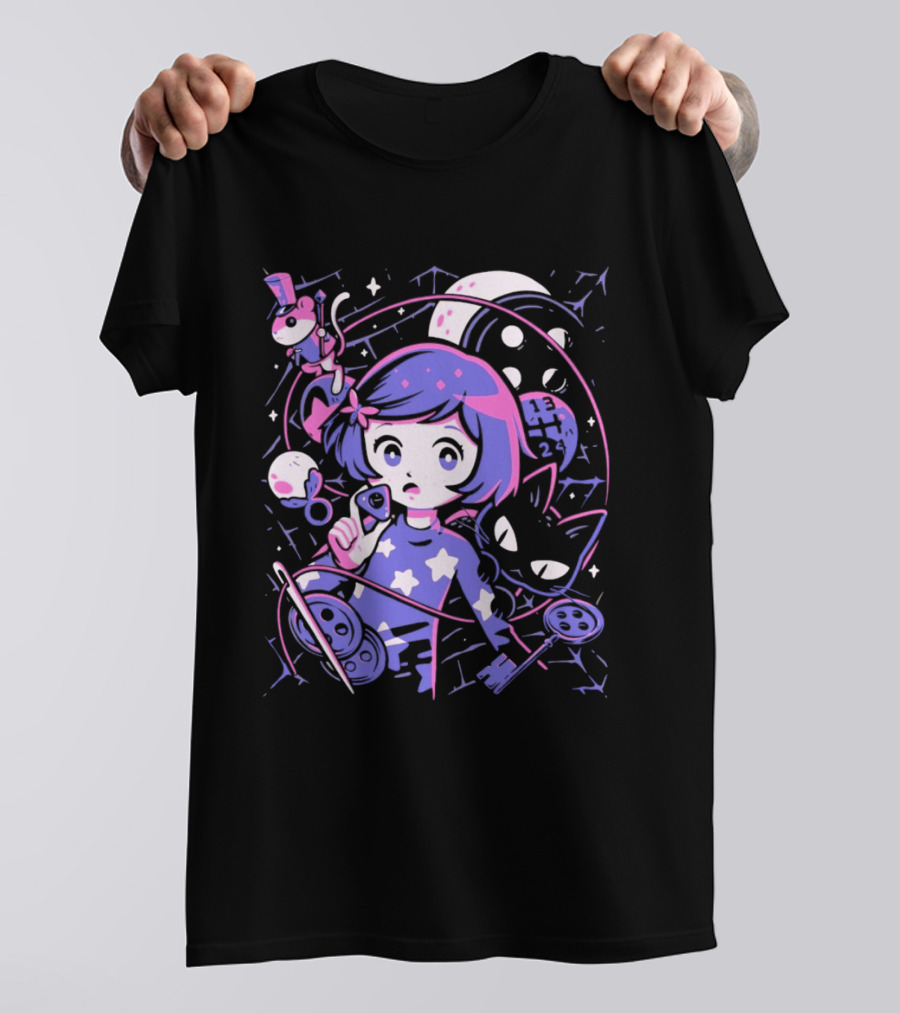PixelEyeBat Moonlit Adventure Secret Portal Fantasy T-Shirt