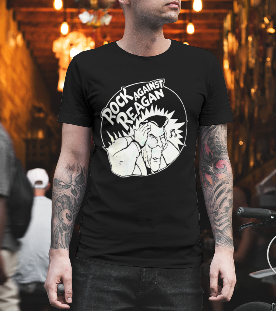 Rock Against Reagan Punk Protest 80s Political Movement T-Shirt