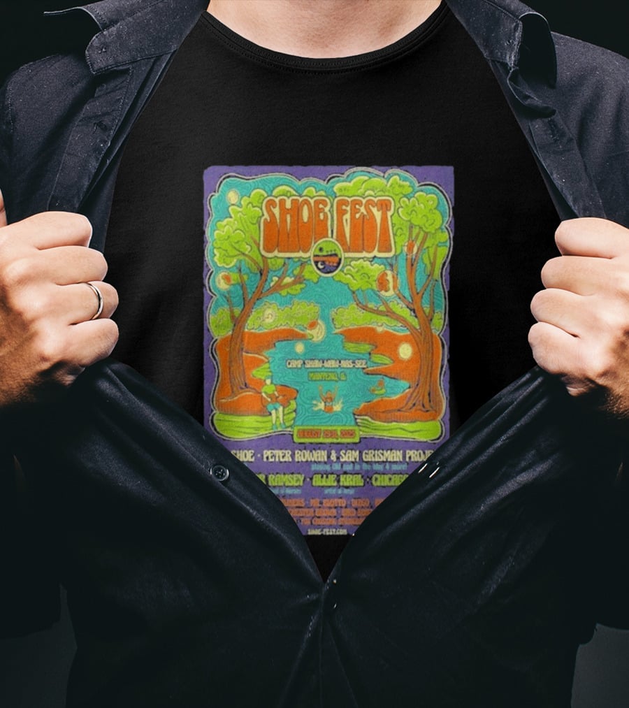 Shoe Fest August 29 31 2025 Camp Shaw Waw Nas See Manteno IL Old Shoe Peter Rowan Sam Grisman Project Tyler Ramsey Allie Kral Chicago Farmer T-Shirt