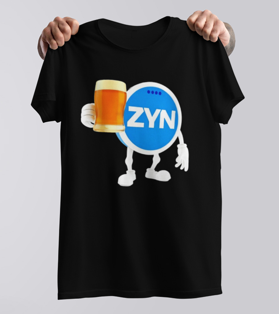 ZYN Snus Beer Character Holding T-Shirt