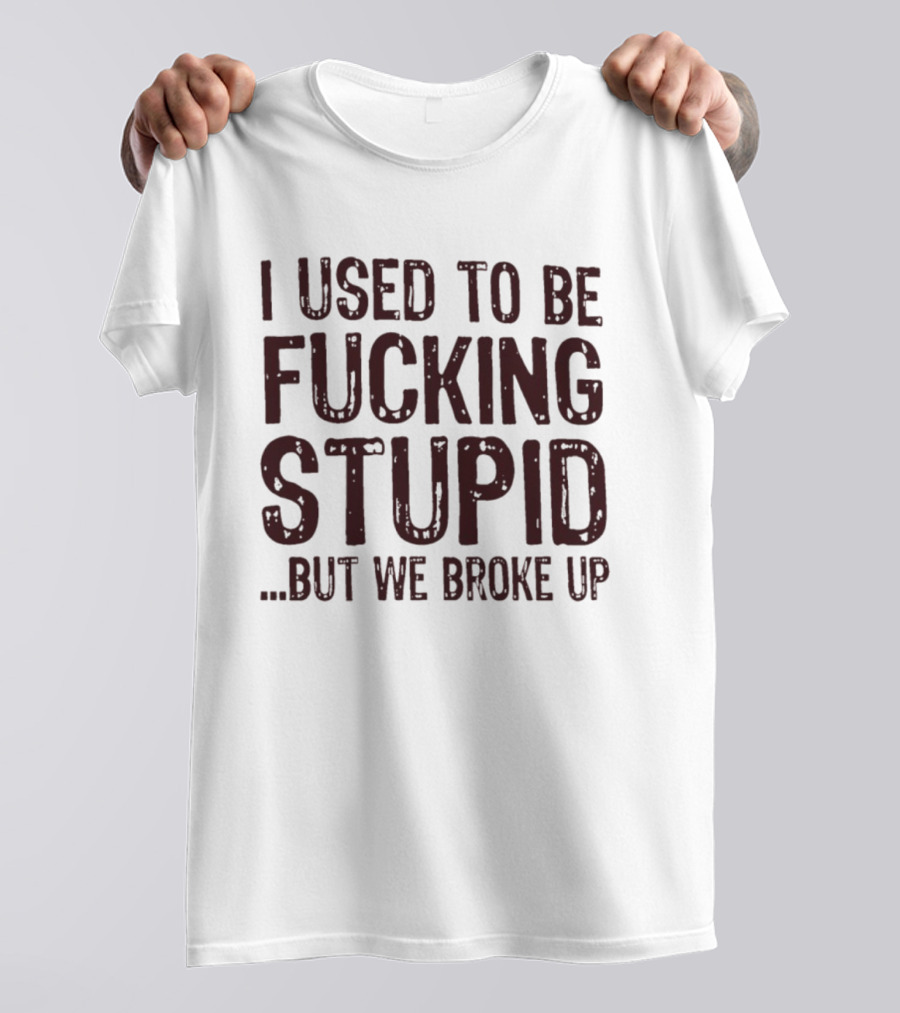 I Used To Be Fucking Stupid But We Broke Up Phrase T-Shirt