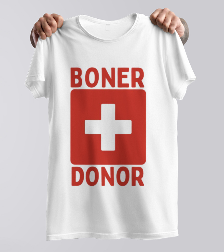 Boner Donor Sarcastic Adult Humor Red Cross T-Shirt