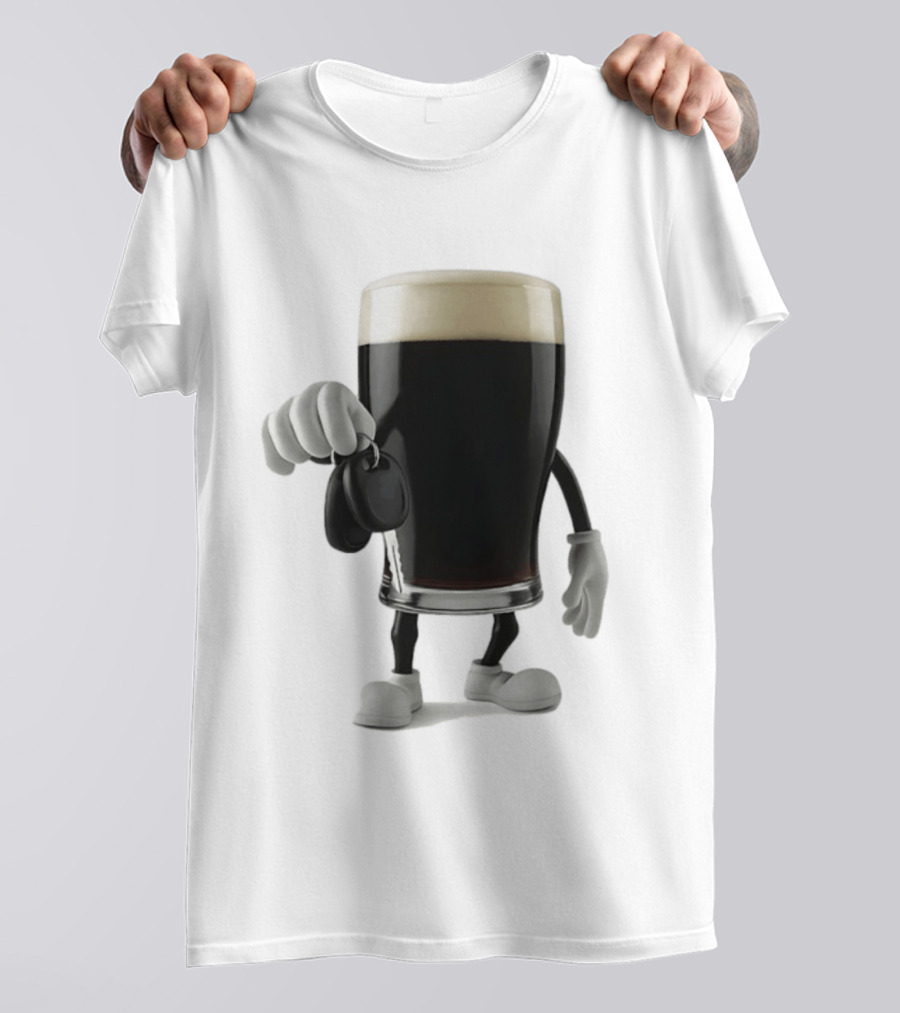 Guinness Beer Pint Holding Car Keys T-Shirt