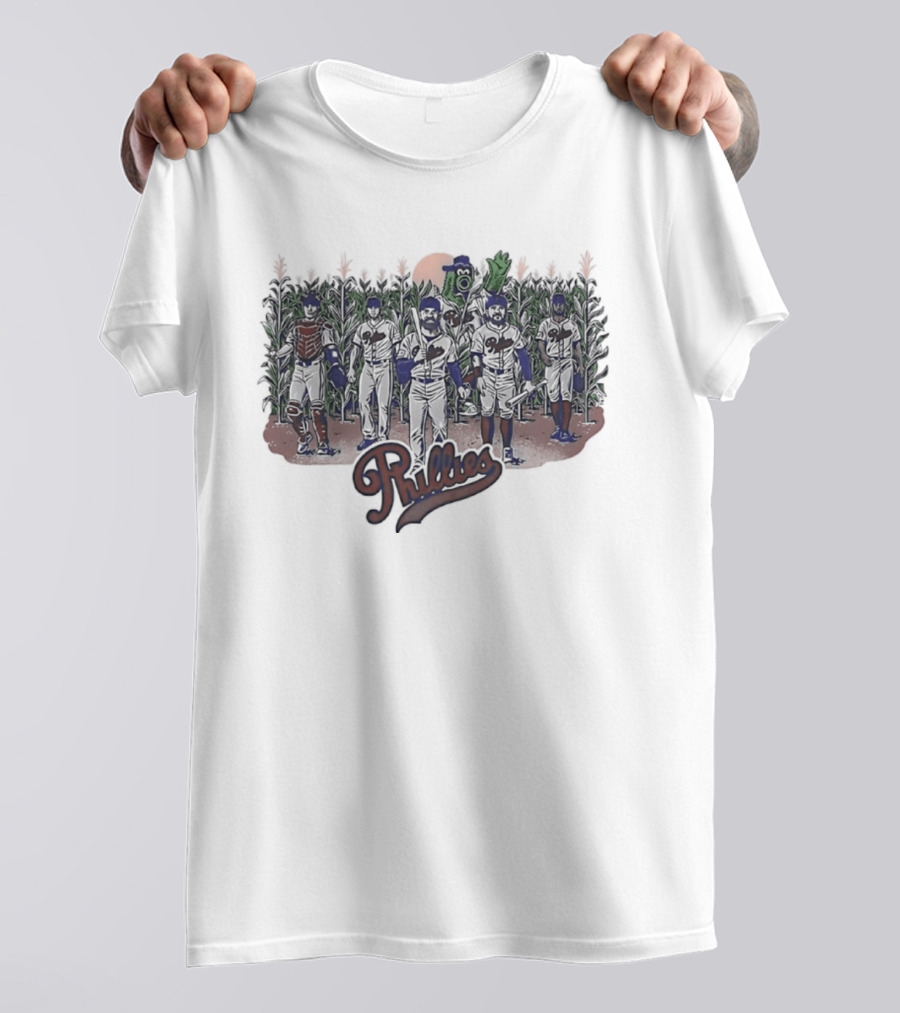 Philadelphia Phillies Retro Baseball Field Dreams Cornfield Players T-Shirt
