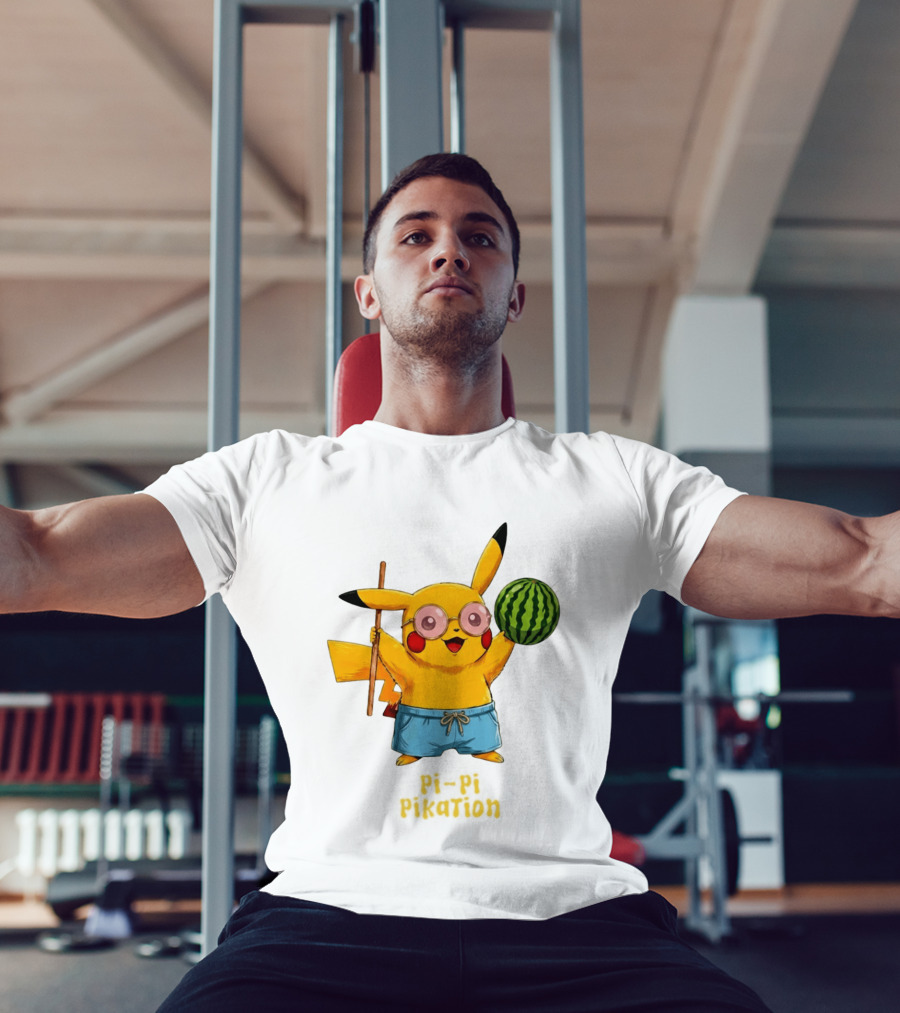 Pikachu Watermelon Summer Pi Pi Pikation Cute Sunglasses Beach T-Shirt