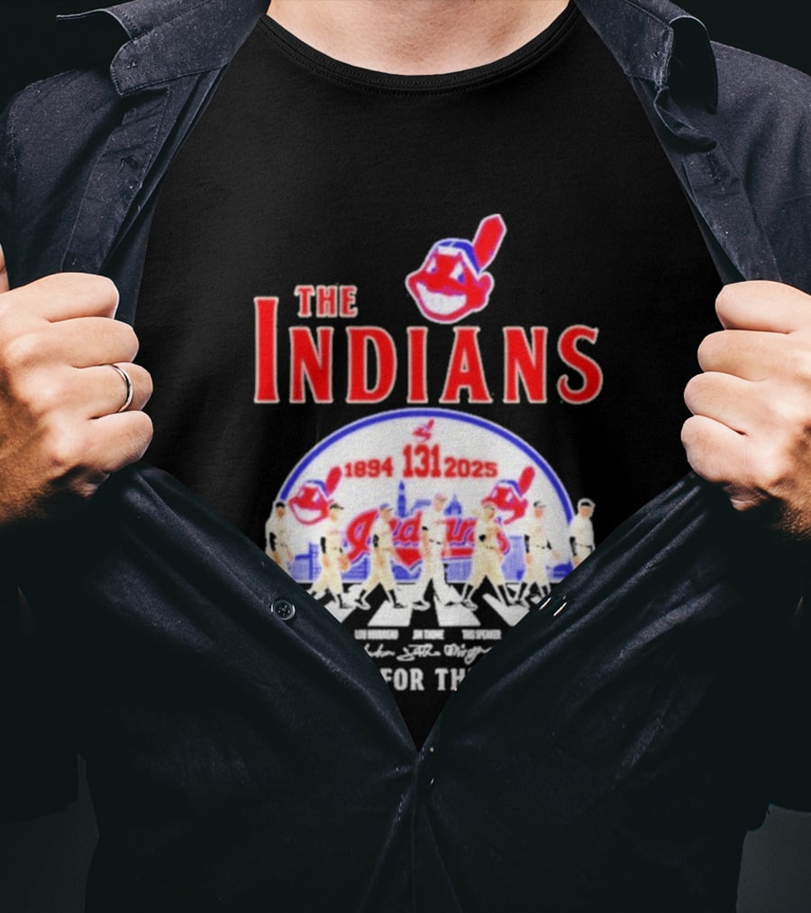 The Cleveland Indians 131st Anniversary 1894 2025 Thank You For The Memories Abbey Road Signatures T-Shirt