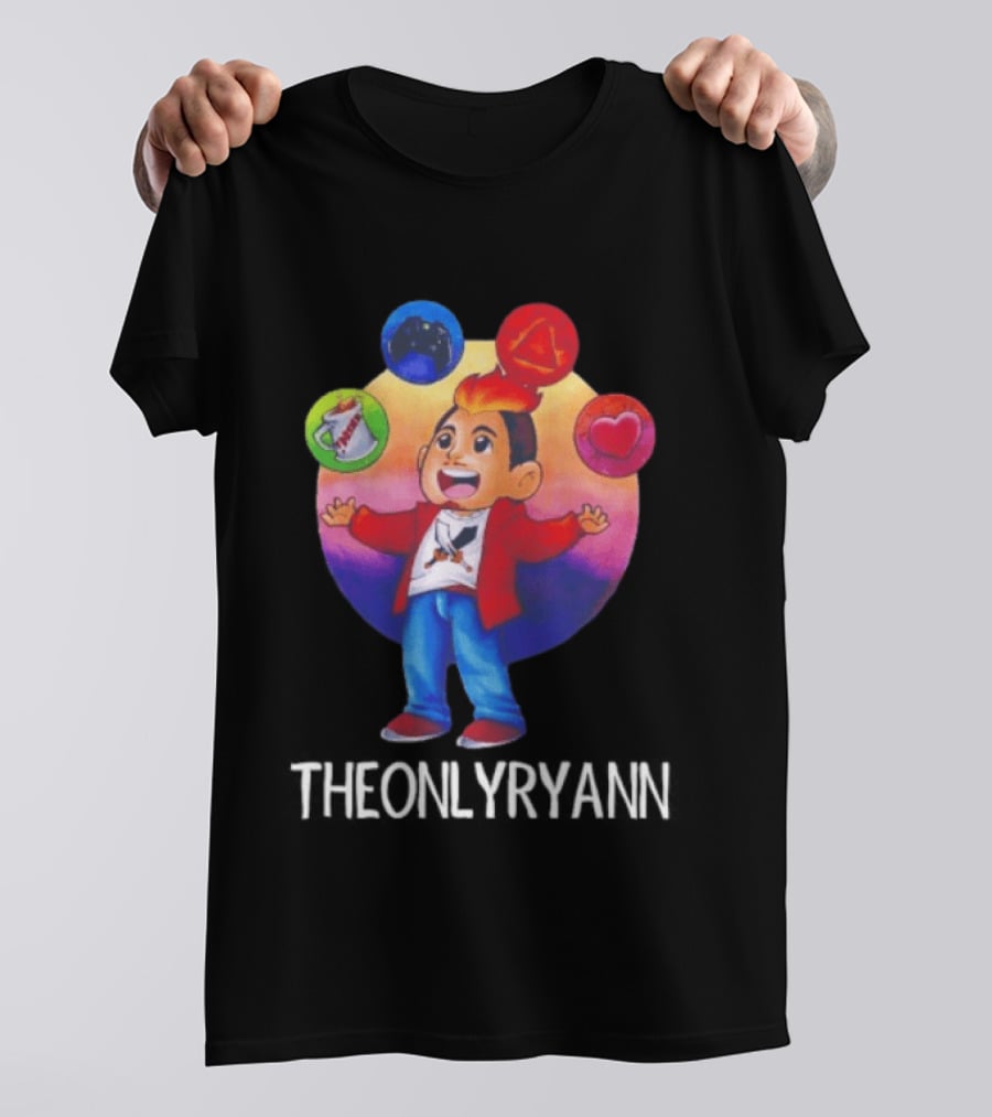 THEONLYRYANN Colorful Iconic YouTuber Gaming T-Shirt