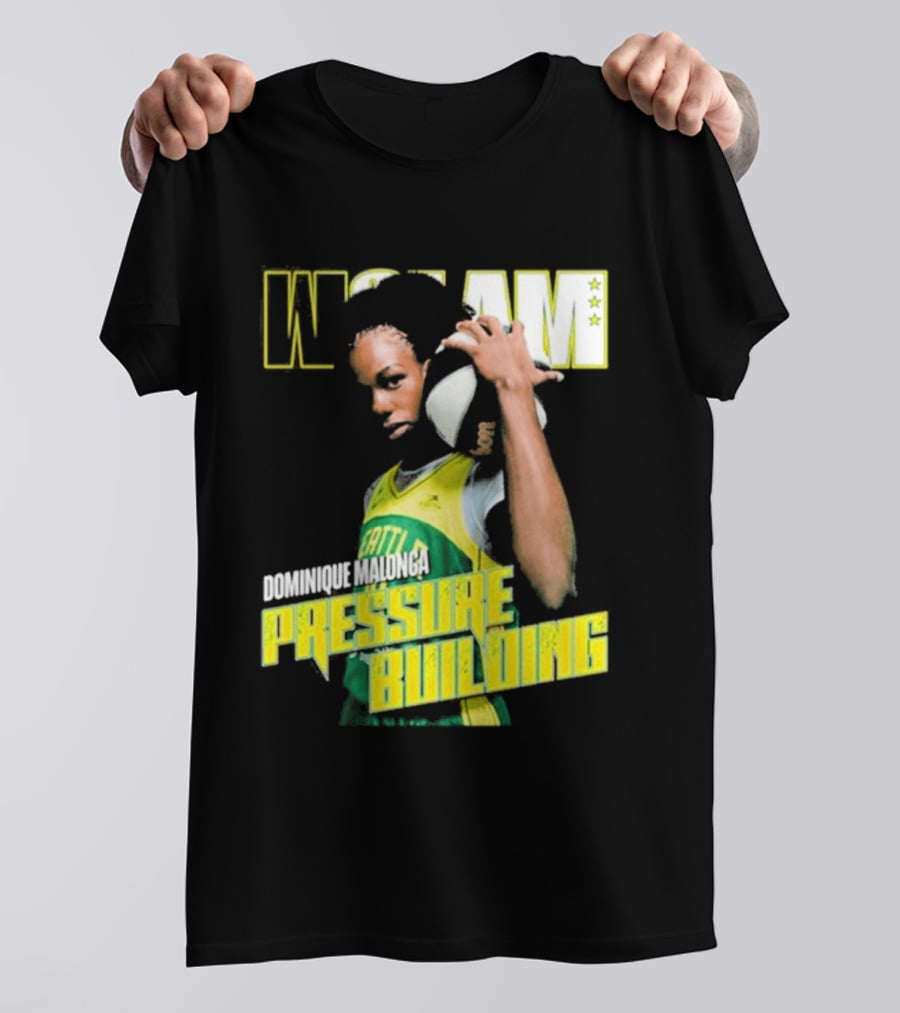 WSLAM Dominique Malonga Pressure Building Seattle Storm T-Shirt