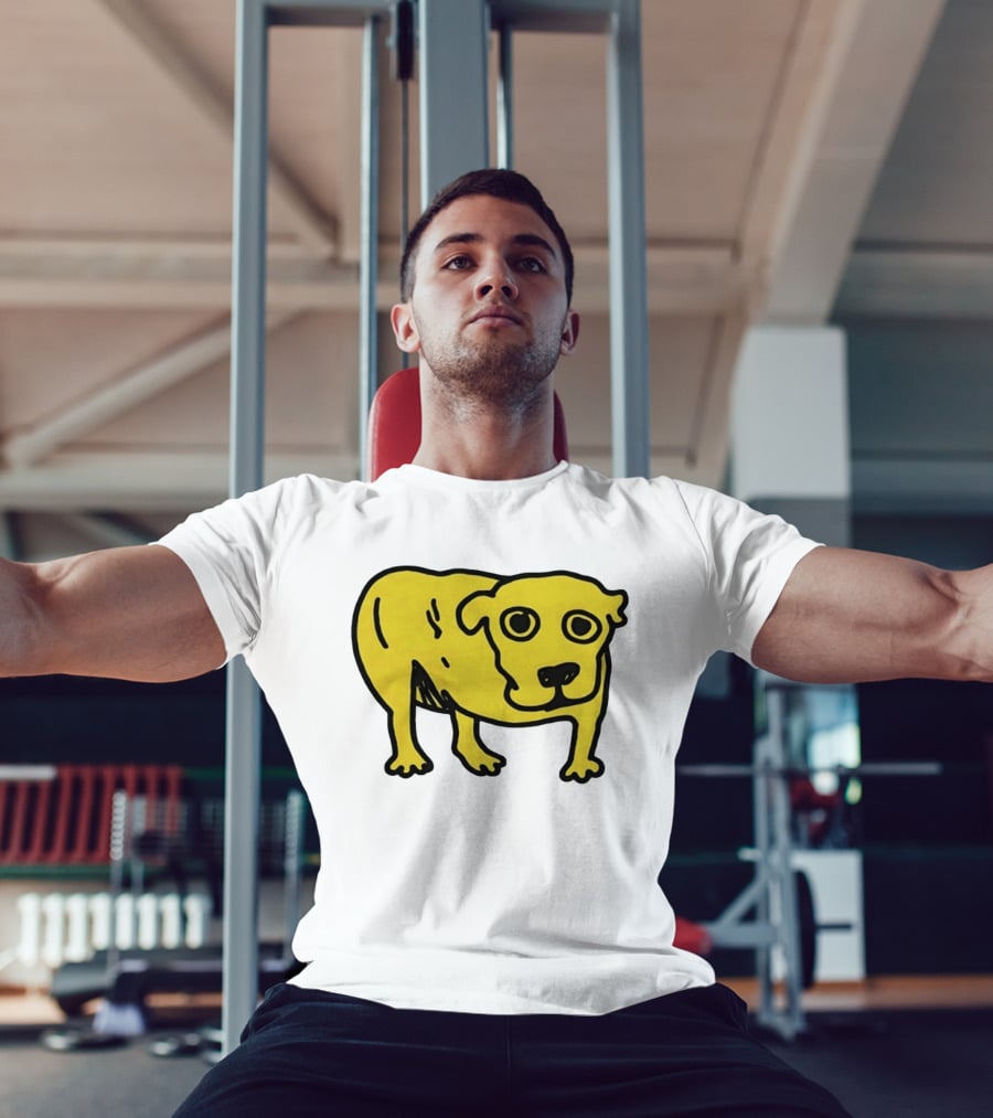Tripod Aic Dog Drawing Yellow T-Shirt