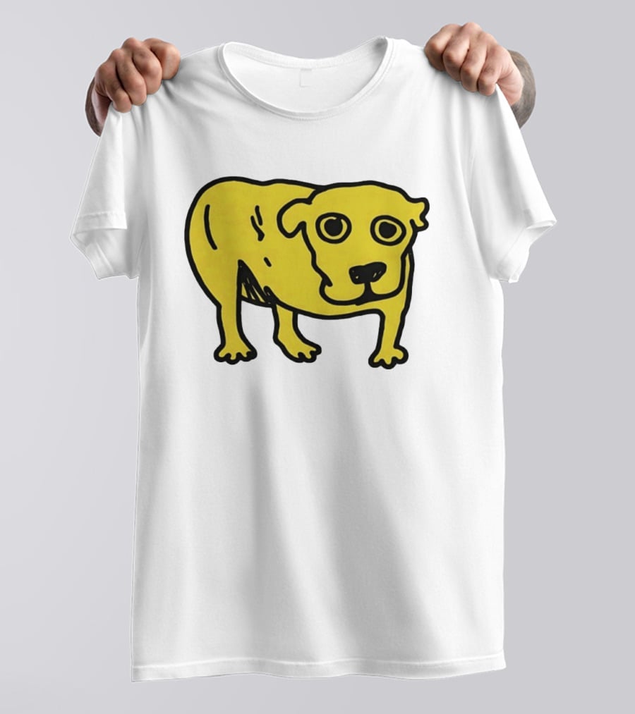 Tripod Aic Dog Drawing Yellow T-Shirt