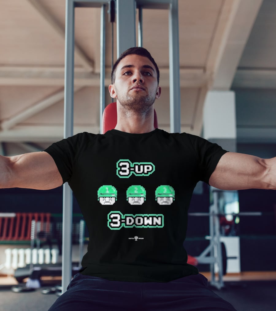3 Up 3 Down 8 Bit Style Retro Gaming T-Shirt