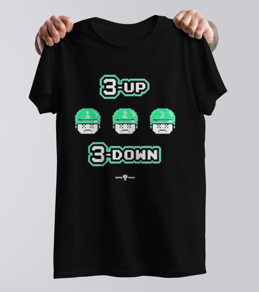 3 Up 3 Down 8 Bit Style Retro Gaming T-Shirt