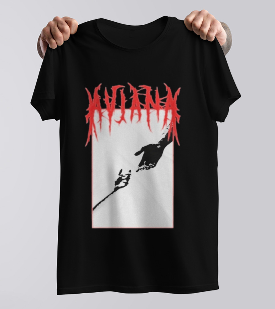 Aviana Death Corporation Hands Graphic Black And Red T-Shirt
