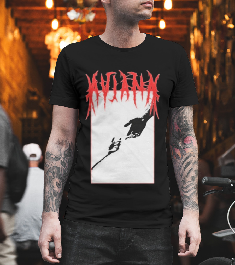 Aviana Death Corporation Hands Graphic Black And Red T-Shirt