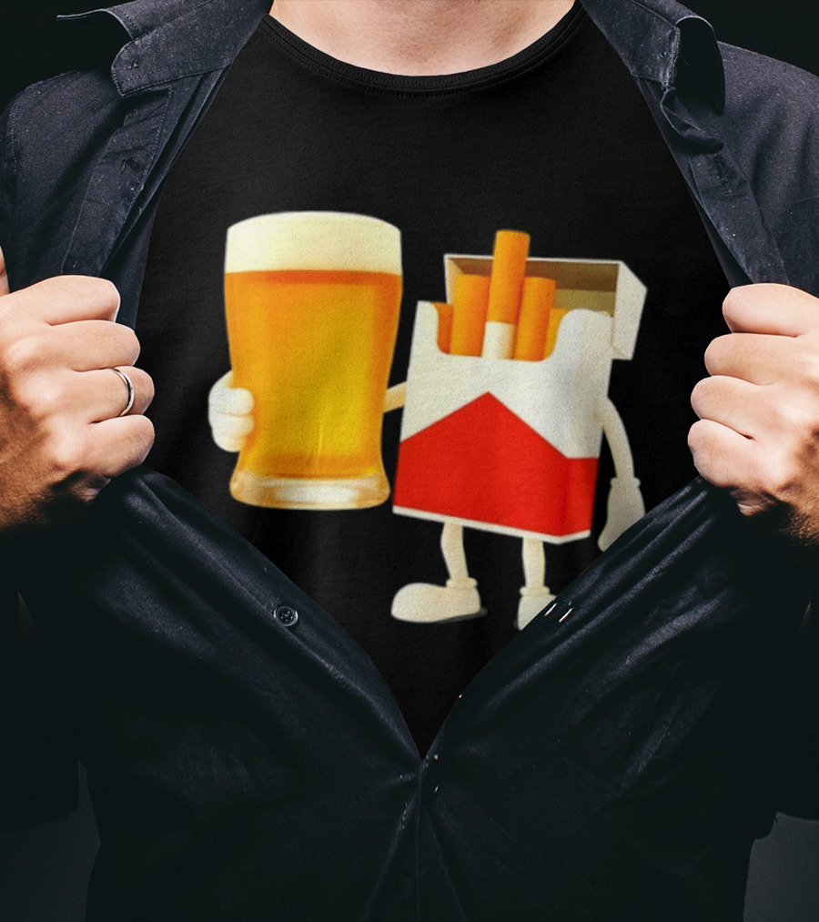 Beer And Marlboro Cigarettes Friendship Meme T-Shirt