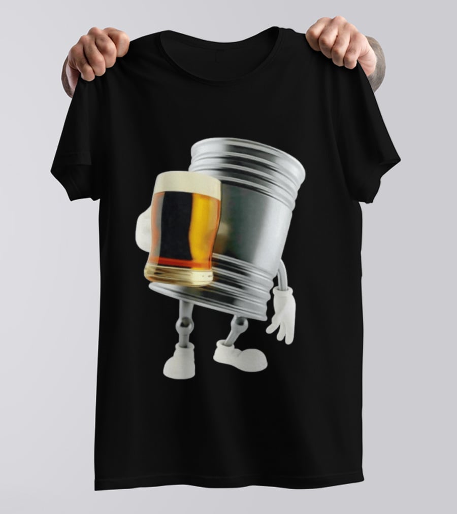 Beer Keg Holding Glass Character Meme T-Shirt