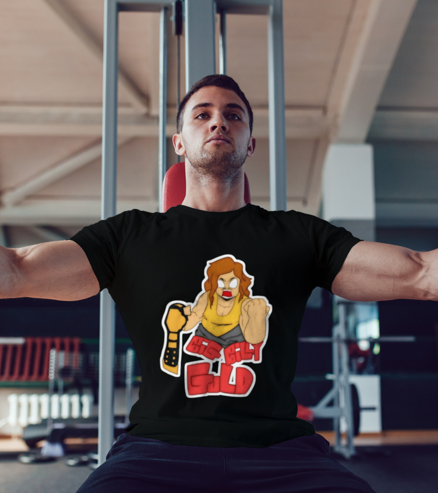 Big Billy Gold Wrestling Champion Belt Bold Cartoon T-Shirt