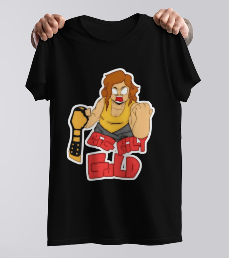 Big Billy Gold Wrestling Champion Belt Bold Cartoon T-Shirt